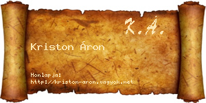 Kriston Áron névjegykártya